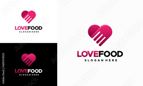 Love Food Logo designs concept vector, Food restaurant logo template
