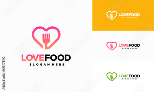 Love Food Logo designs concept vector, Food restaurant logo template