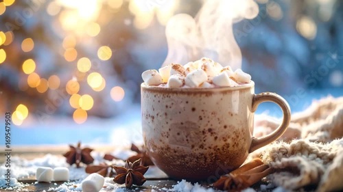 Wallpaper Mural Warm beverage winter scene Torontodigital.ca