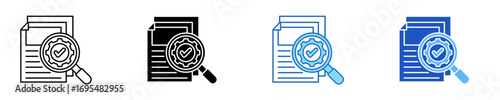 Checking  Icon Set Multiple Style Collection
