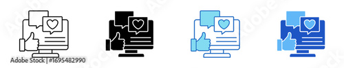 Social Media  Icon Set Multiple Style Collection