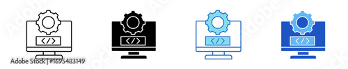Coding  Icon Set Multiple Style Collection