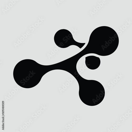 Silhouette abstract molecule structure interconnected system vector illustrator