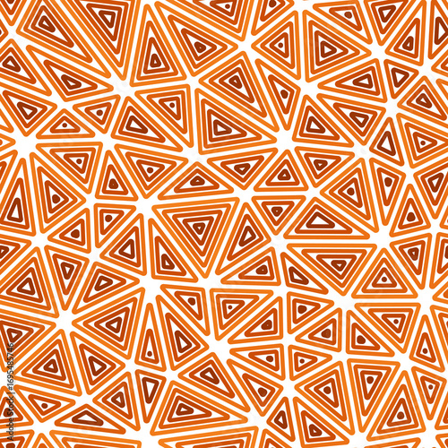 Geometric pattern. Medium triangles size. Multiple repeated inner triangles. Single color tone style. Repeatable pattern. Awesome vector tiles. Seamless vector illustration.