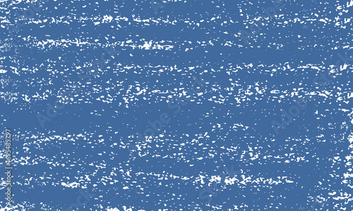 Hand-drawn blue crayon background. Rough diagonal pencil texture with sketchy lines and brush-like marks. Childlike illustration style with torn uneven border. Vector textured backdrop.