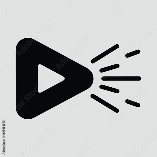 Silhouette play button media stream vector illustrator