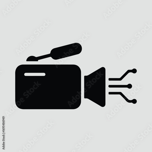 Silhouette video camera icon symbol vector illustrator