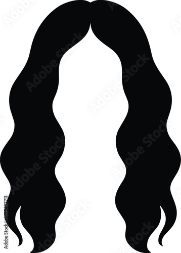 Long Wavy Hair – Minimal Vector Female Silhouette