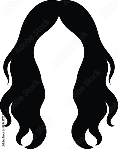 Long Wavy Hair – Minimal Vector Female Silhouette