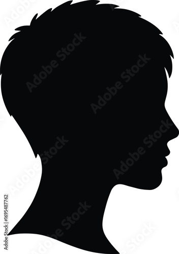 Pixie Cut – Minimal Vector Female Hairstyle Silhouette