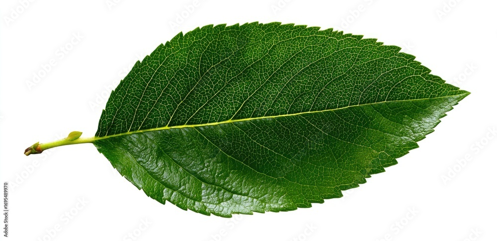 Obraz premium Single green leaf on white background (4)