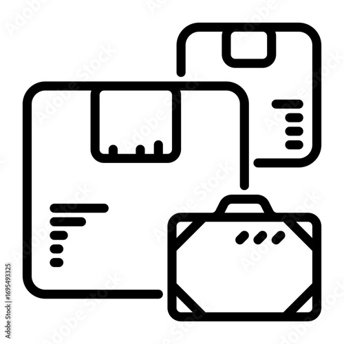 luggage icon, line icon style