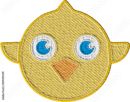 Colorful Cute Embroidered Textile Bird Face