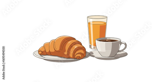 cup of coffee and croissant