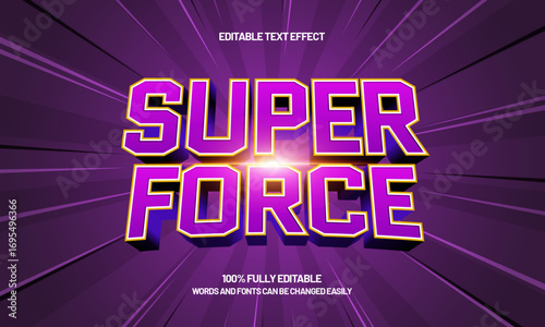 super force editable text effect for hero