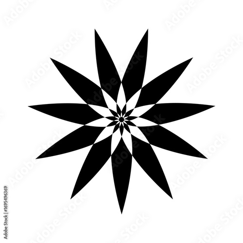 Abstract geometric star flower mandala silhouette