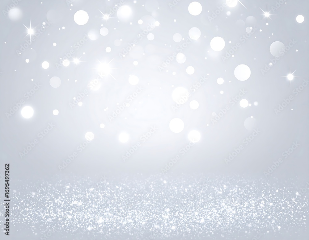 Fototapeta premium Soft, shimmering, light grey background with sparkling particles