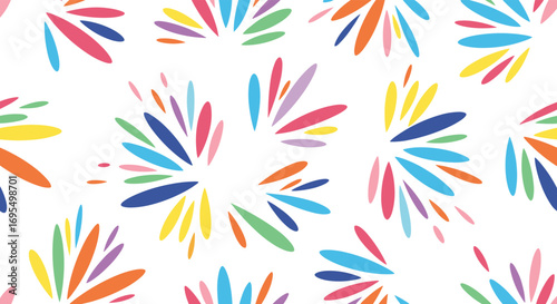 Vibrant bursts of color create a cheerful, modern pattern perfect for backgrounds and playful designs