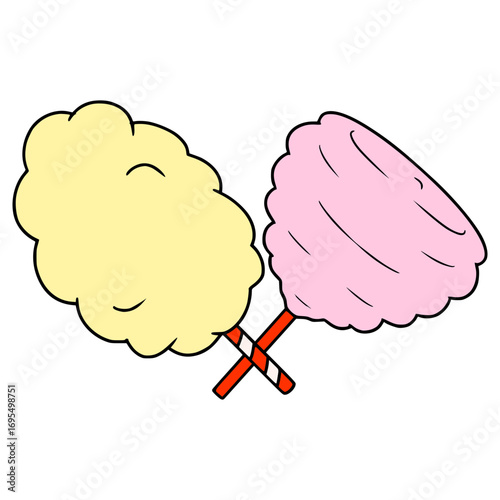 cotton candy illustration hand drawn isolated vector
