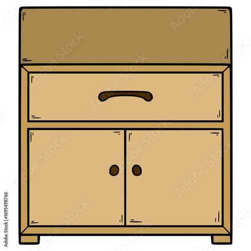 drawer illustration hand drawn isolated vector