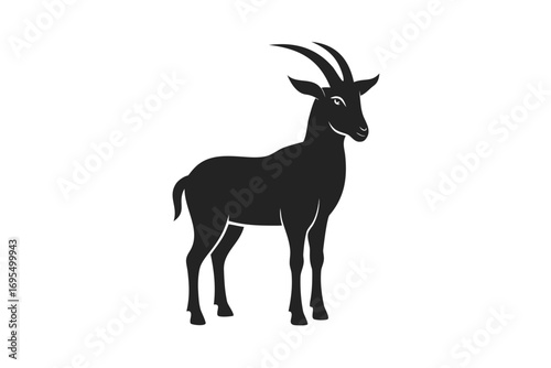 Deer silhouette vector illustration isolated on white background