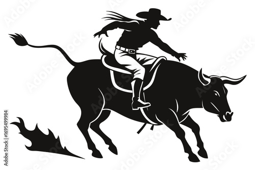 Horse and rider silhouette vector illustration on white background