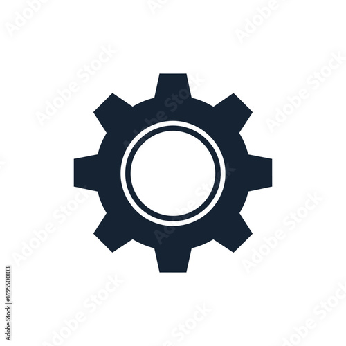 An intricate vector illustration of a gear icon depicting a technological symbol of machinery and industry