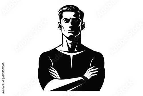 Young man wearing headphones listening to music silhouette