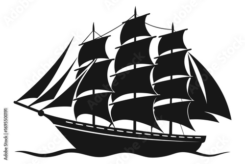 Sailing ship vector illustration on white background