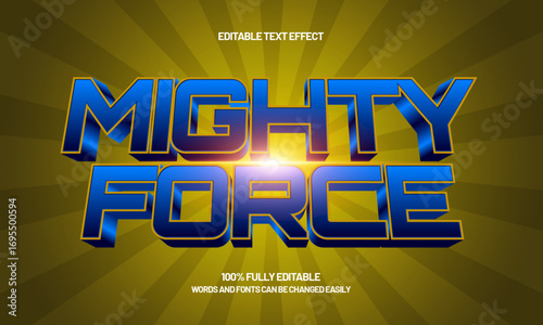 mighty force editable text effect for hero