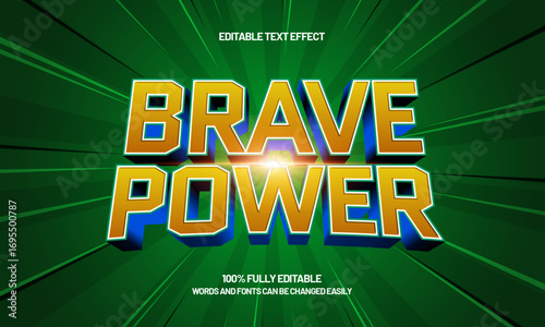 brave power editable text effect for hero