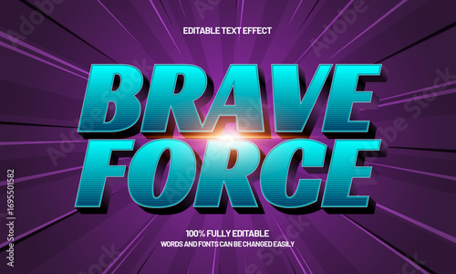 brave force editable text effect for hero