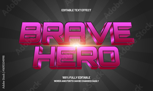 brave hero editable text effect for hero