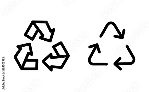 Recycling Symbol Icons Set,Universal Recycling Symbol Variants