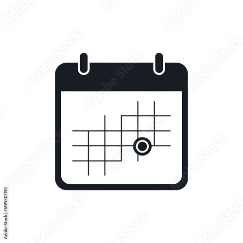 Vector desktop calendar icon illustration with a paper page for day, date, and month reminder