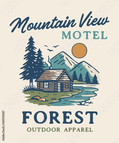 design vintage retro tshirts with handdrawn illustrations and outdoor clothing
