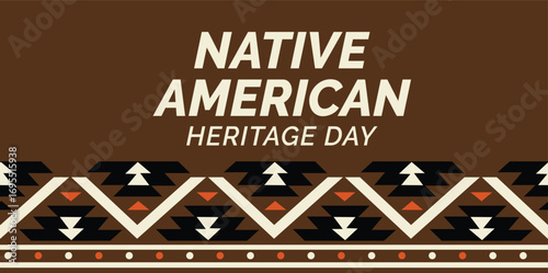 Native American Day is a holiday. It's a day in honor of Native Americans. Poster, card, banner design Background