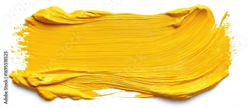 Bright yellow paint stroke on white (3)