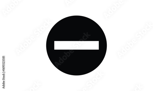 Black circle with a horizontal white bar, a common prohibition or no entry sign.