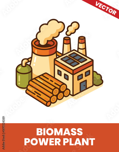 Biomass power plant isometric 3d illustration In-depth 3D View of Biomass Energy Systems and Green Power Plant with Renewable Energy Conversion Processes and Sustainable Solution