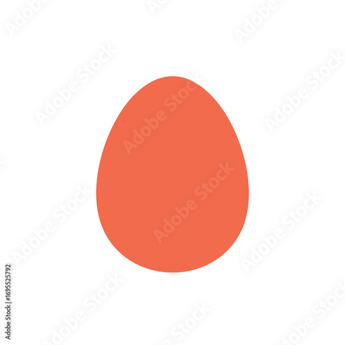 A solid coral-colored egg shape, simple and stylized.