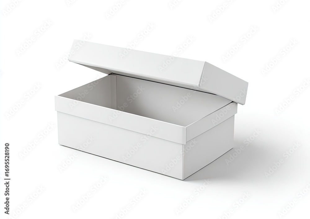 Naklejka premium Open white shoebox