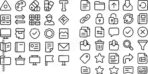 HandDrawn Vector Icon Set for Digital Applications.