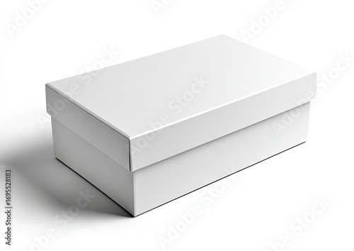 Blank white shoebox on white background