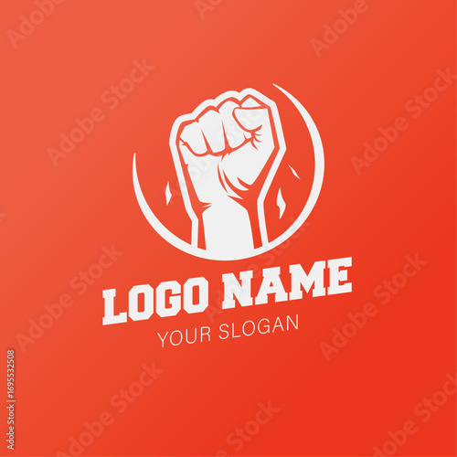 Hands clenched symbol logo vector
