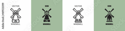Windmill icon line. Windmill vector illustration.