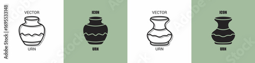 Urn icon line. Urn vector illustration.