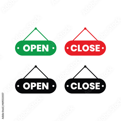 Open close signboard icon template