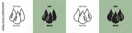 Water icon line. Water vector illustration.