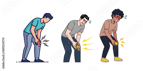 Three people experience sharp knee joint pain